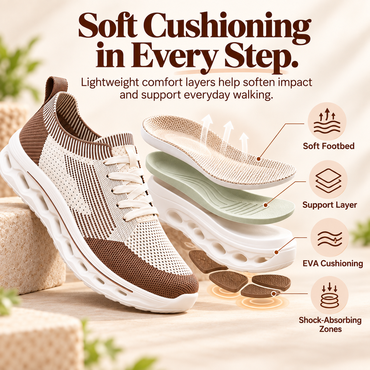 Women’s Orthopedic Support Sneakers – Breathable, Lightweight & Supportive Comfort