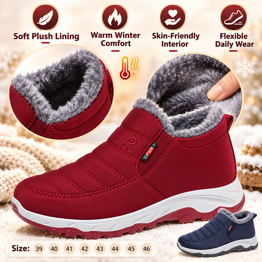 Women’s Warm Plush-Lined Ankle Boots – Waterproof Non-Slip Boots for Winter & Outdoor Wear