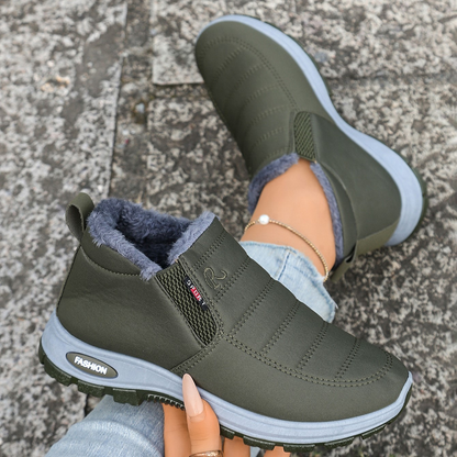 Women’s Warm Plush-Lined Ankle Boots – Waterproof Non-Slip Boots for Winter & Outdoor Wear