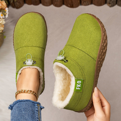 Women’s Warm Plush-Lined Mules – Warm, Comfortable & Non-Slip Winter Shoes