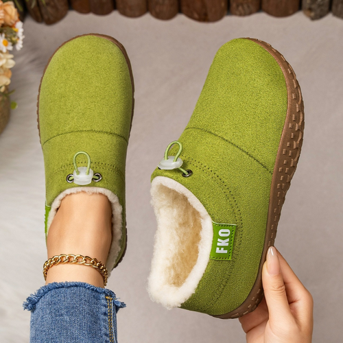 Women’s Warm Plush-Lined Mules – Warm, Comfortable & Non-Slip Winter Shoes