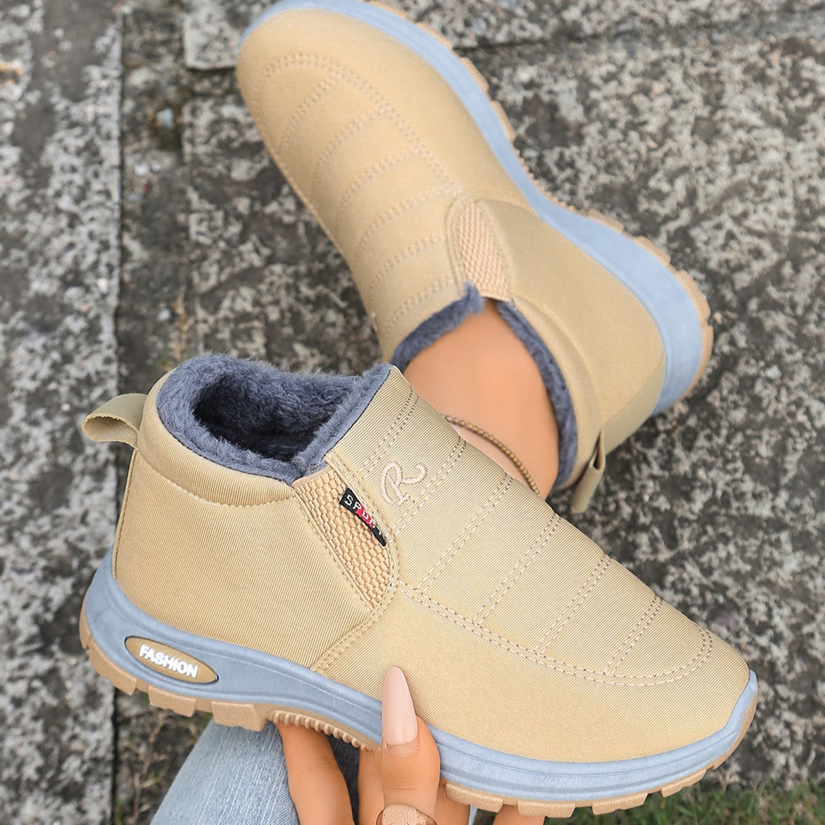 Women’s Warm Plush-Lined Ankle Boots – Waterproof Non-Slip Boots for Winter & Outdoor Wear