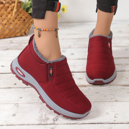 Women’s Warm Plush-Lined Ankle Boots – Waterproof Non-Slip Boots for Winter & Outdoor Wear