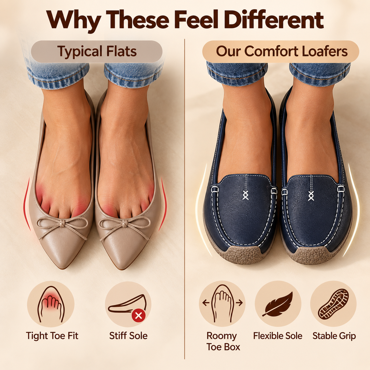 🔥Best Seller-Last Day Sale 55% OFF🔥 Women’s Comfort Loafers – Supportive Footbed & All-Day Comfort