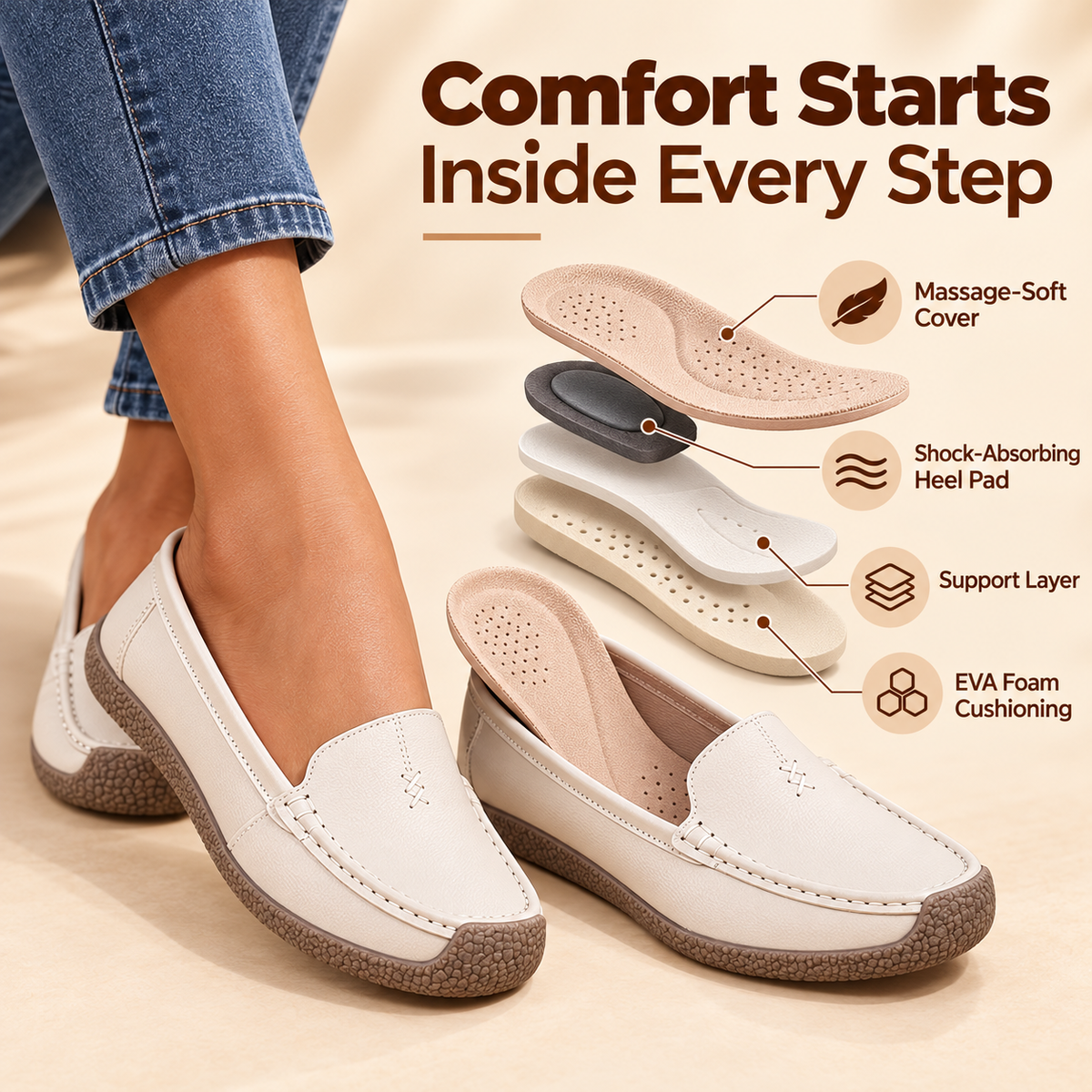 🔥Best Seller-Last Day Sale 55% OFF🔥 Women’s Comfort Loafers – Supportive Footbed & All-Day Comfort
