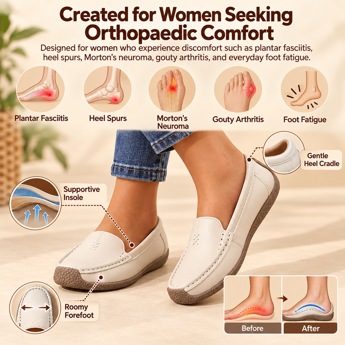 🔥Best Seller-Last Day Sale 55% OFF🔥 Women’s Comfort Loafers – Supportive Footbed & All-Day Comfort