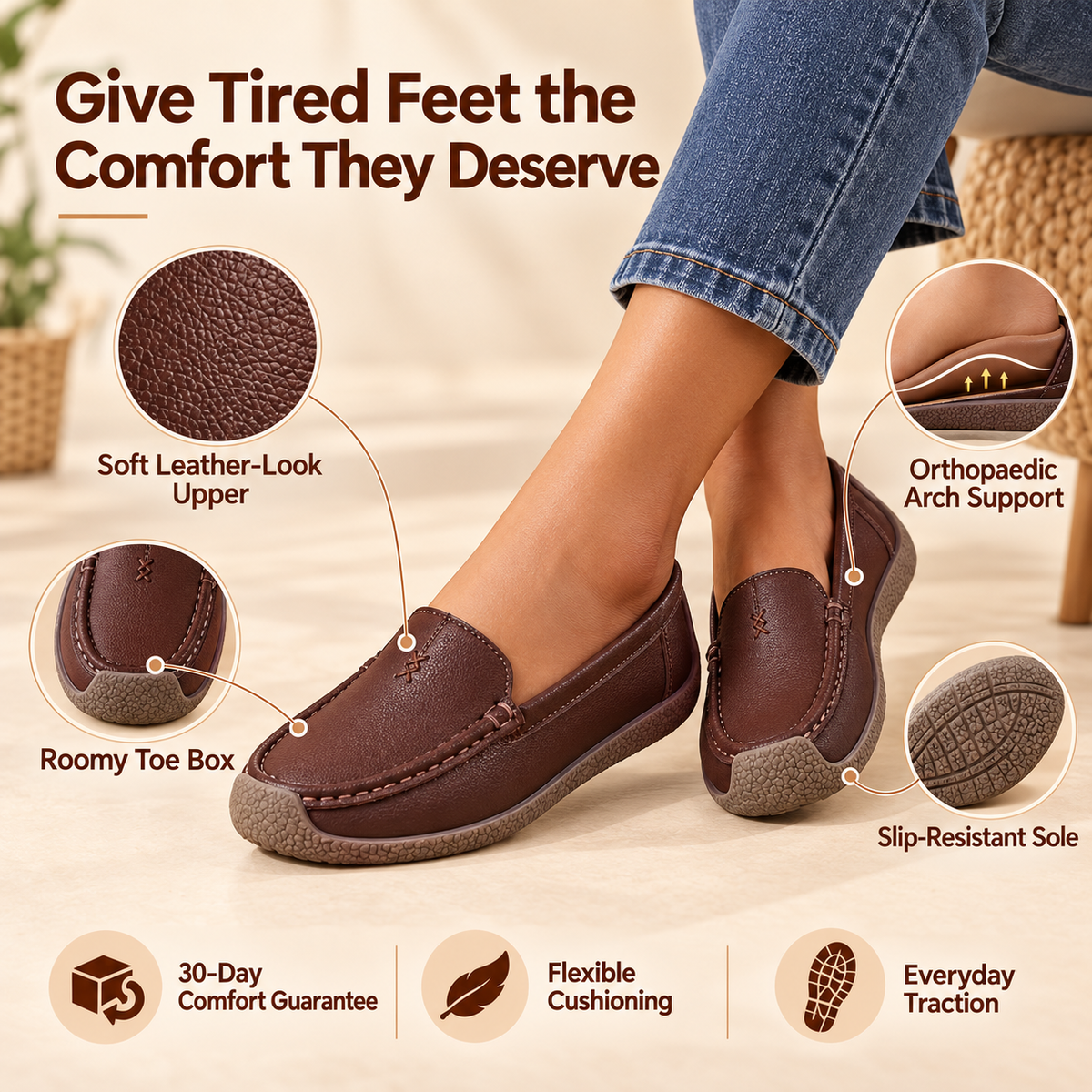 🔥Best Seller-Last Day Sale 55% OFF🔥 Women’s Comfort Loafers – Supportive Footbed & All-Day Comfort