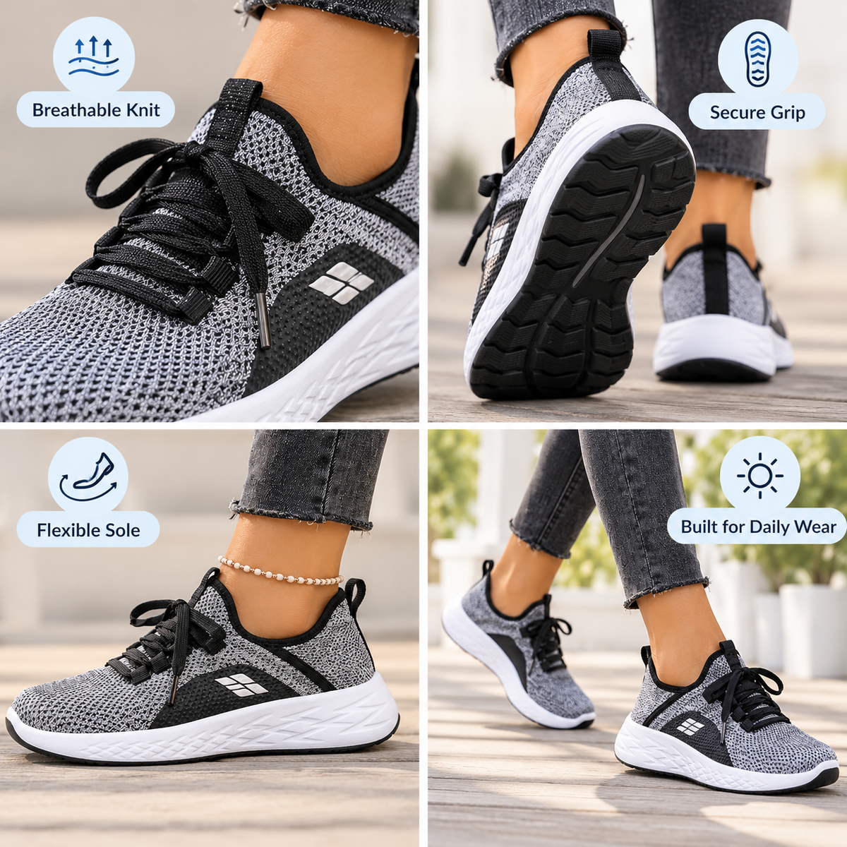 Women's Orthopaedic Comfort Walking Shoes – Cushioned Support for Heel Pain, Sore Feet & All-Day Comfort