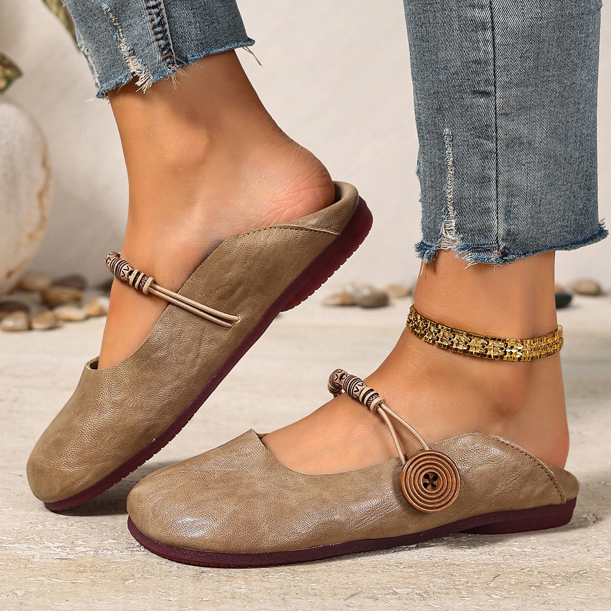 Women’s Bohemian Beaded Mary Jane Flats – Vintage-Inspired Soft Sole Comfort Shoes