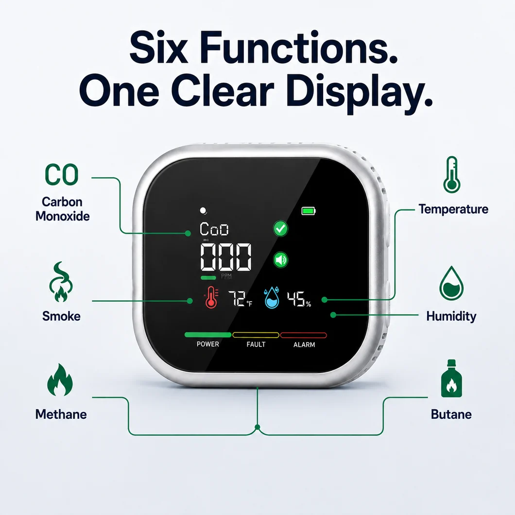 Zestronix™ 6-in-1 Home Safety Monitor