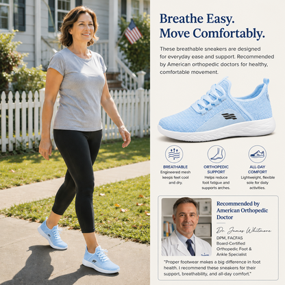 Women's Orthopaedic Comfort Walking Shoes – Cushioned Support for Heel Pain, Sore Feet & All-Day Comfort