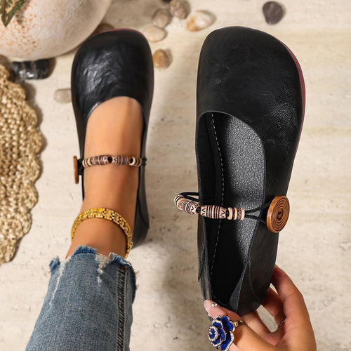 Women’s Bohemian Beaded Mary Jane Flats – Vintage-Inspired Soft Sole Comfort Shoes