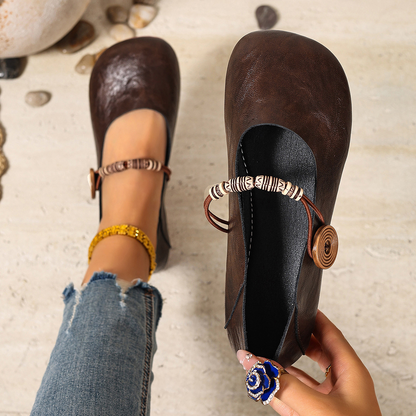 Women’s Bohemian Beaded Mary Jane Flats – Vintage-Inspired Soft Sole Comfort Shoes