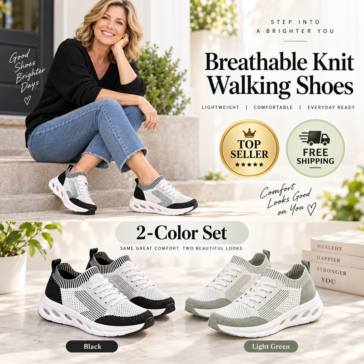 Women’s Orthopedic Support Sneakers – Breathable, Lightweight & Supportive Comfort