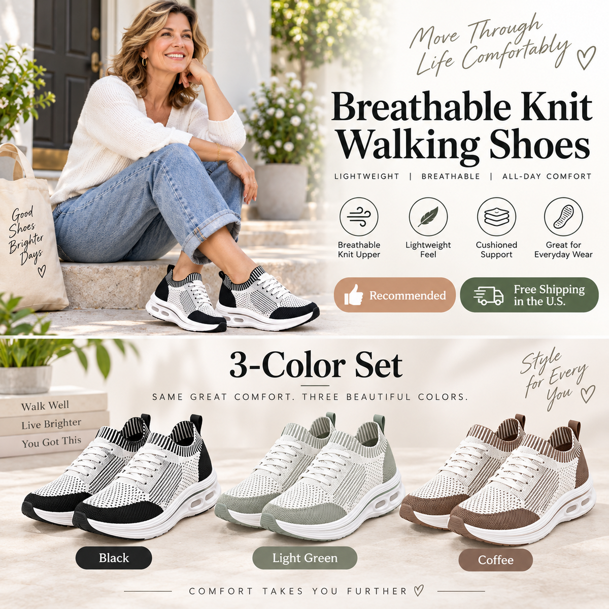 Women’s Orthopedic Support Sneakers – Breathable, Lightweight & Supportive Comfort