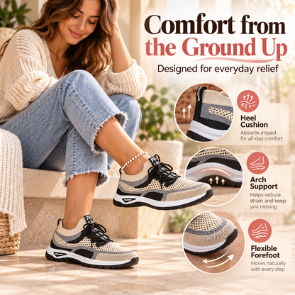 Women’s Orthopedic Support Sneakers – Breathable, Lightweight Casual Sport Shoes