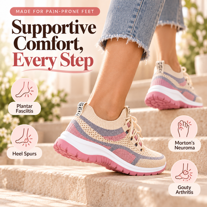 Women’s Orthopedic Support Sneakers – Breathable, Lightweight Casual Sport Shoes