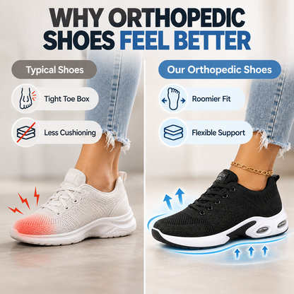 Orthopedic Pain-Relief Walking Shoes – Comfort for Plantar Fasciitis & Heel Pain